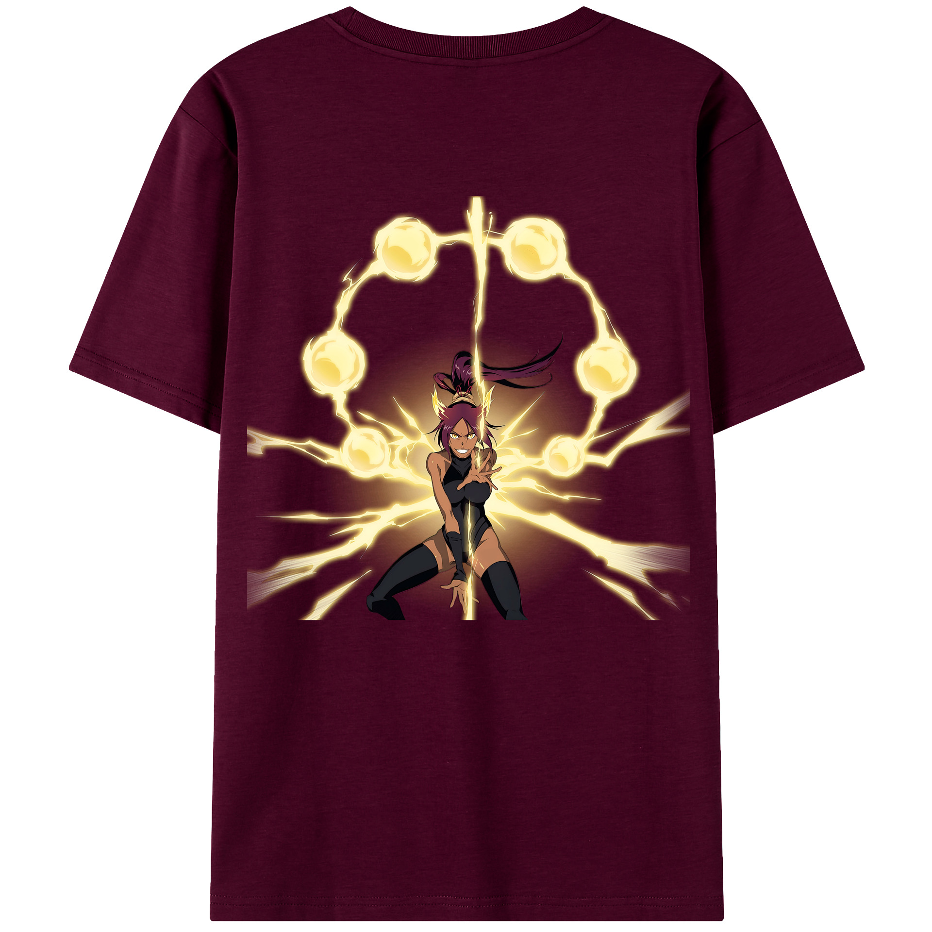 （画像用） ブリーチ 四楓院 夜一（しほういん よるいち） BLEACH Shihouin Yoruichi レディース半袖Tシャツ(バックプリント)